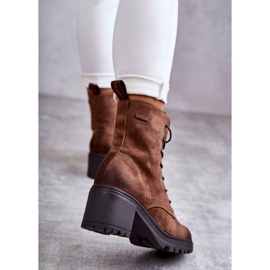 Vinceza Women's Warm Boots On High Heel Brown Grethe 2