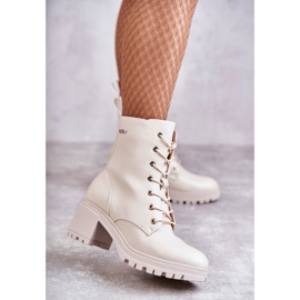 Vinceza Women's Warm Boots On High Heel Light Beige Grethe 1