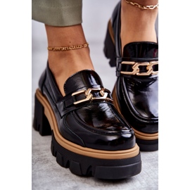 PL5 Lacquered High Heels With Gold Ornament Black Lurdes 1