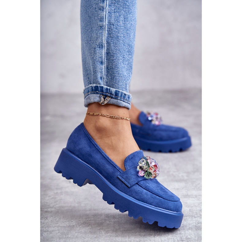 Vinceza Women's Suede Shoes With Blue Britt Decoration 1 Vinceza Women's Suede Shoes With Blue Britt Decoration 1