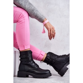 PJ1 Women's Eco-Leather Warm Boots Black Silvor 5