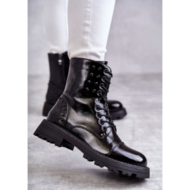 PJ1 Lacquered Boots With Studs Black Palmira 1
