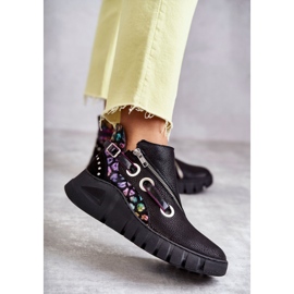 Leather Maciejka Boots With Flecks 05660-20 Black multicolored 1