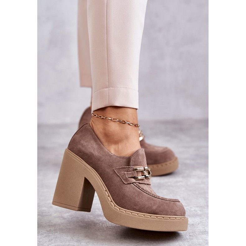 PL5 Suede shoes on a massive post Beige Jaime 1
