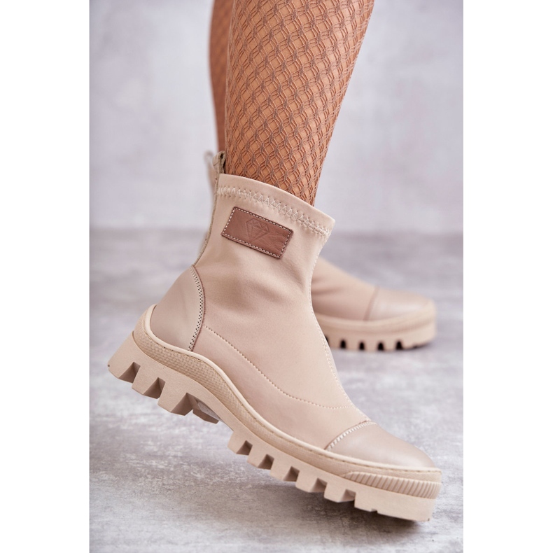 Women's fabric boots Nicole 2703 Beige 1 Women's fabric boots Nicole 2703 Beige 1
