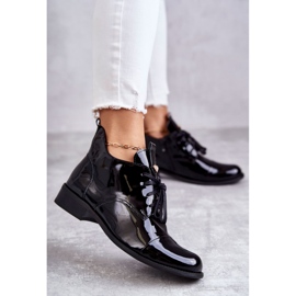 Lacquered Booties Laced Boots Nicole 2781 Black 1 Lacquered Booties Laced Boots Nicole 2781 Black 1