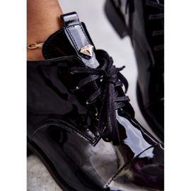 Lacquered Booties Laced Boots Nicole 2781 Black 2 Lacquered Booties Laced Boots Nicole 2781 Black 2