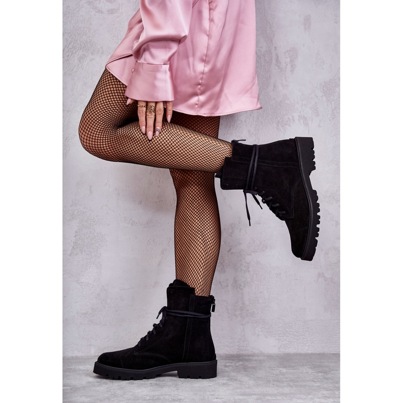 Suede boots with a zipper Nicole 2754 Black 2