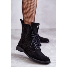 Lace-up suede boots Nicole 2751 Black 1