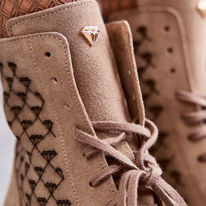 Lace-up suede boots Nicole 2751 Beige 2 Lace-up suede boots Nicole 2751 Beige 2