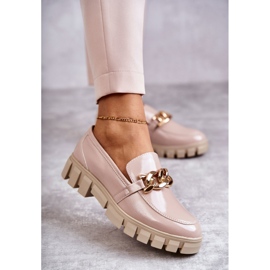 Sergio Leone Lacquered Loafers On The Platform Beige Inger 1