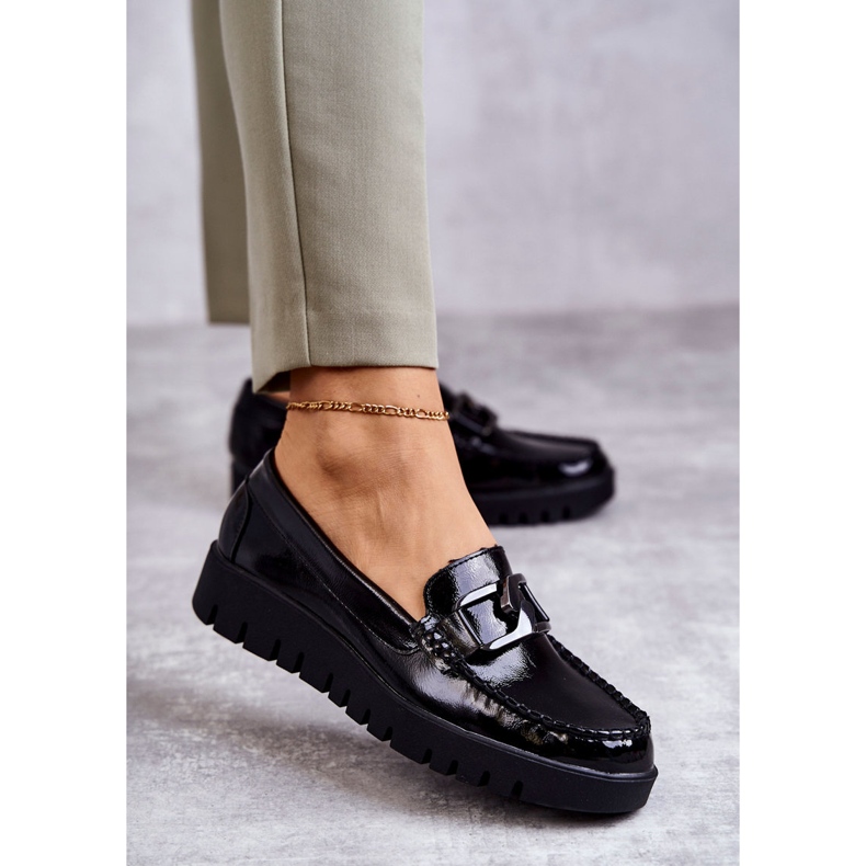 Sergio Leone Lacquered Loafers On The Black Kjersti Platform 1