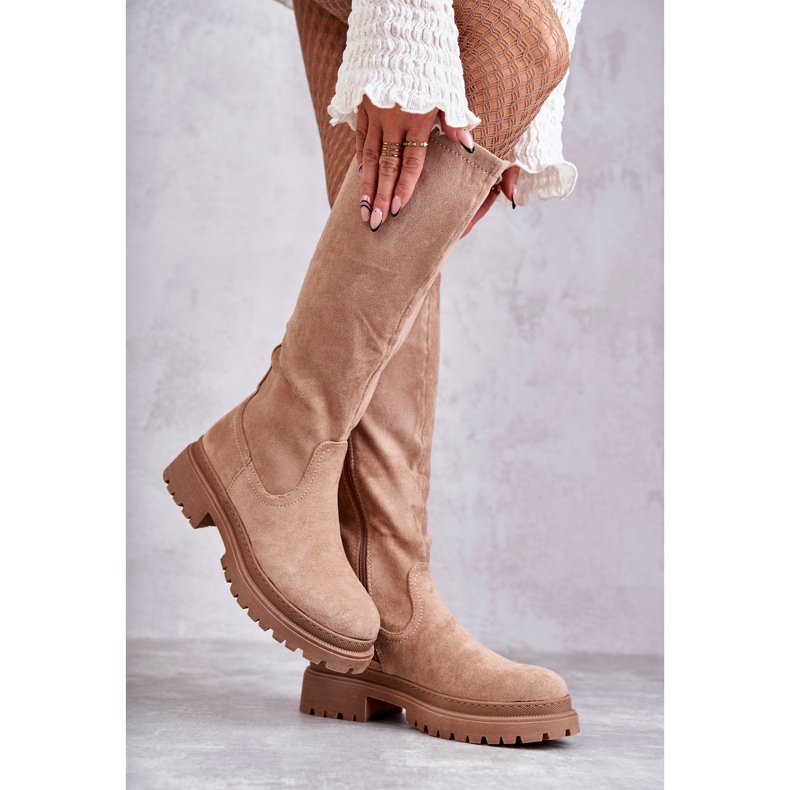 PE1 Women's Warm Knee-High Boots Beige Helma 2 PE1 Women's Warm Knee-High Boots Beige Helma 2