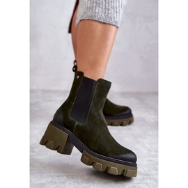 Suede Women's Boots On The Khaki Hilde Platform green 1