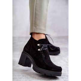 Women's Suede Boots Tied Black Marianne 1
