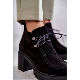Women's Suede Boots Tied Black Marianne 2