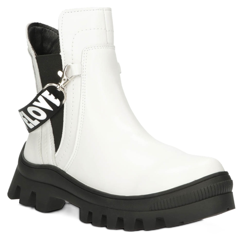 Women's fashionable slip -up boots Filippo DBT3927 White 1