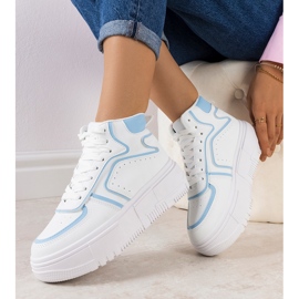 White and blue Zetta ankle sneakers 1