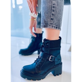 Brooks Black lace-up high-heeled boots 2