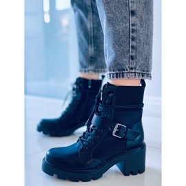 Brooks Black lace-up high-heeled boots 1