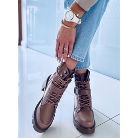 Lace-up high-heeled boots Brooks Khaki beige brown 2