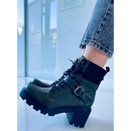 Lace-up high-heeled boots Brooks DK.GREEN 1
