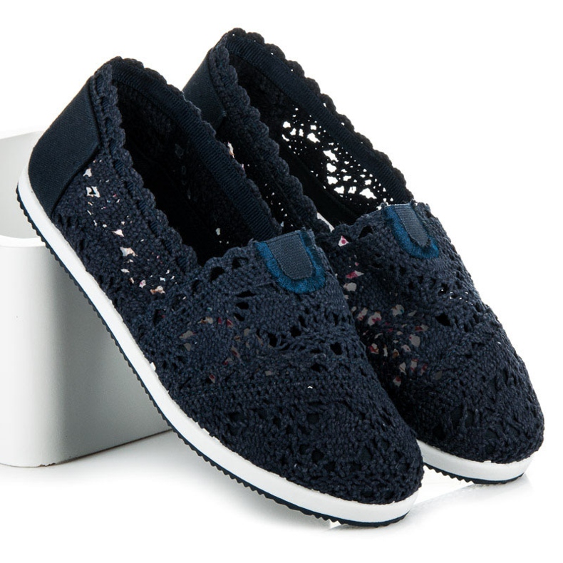 Seastar Navy Blue Lace Slipons 2