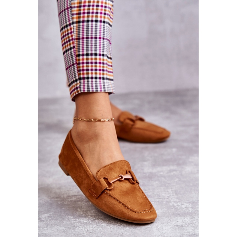 Suede loafers with Camel Santi decoration brown 1
