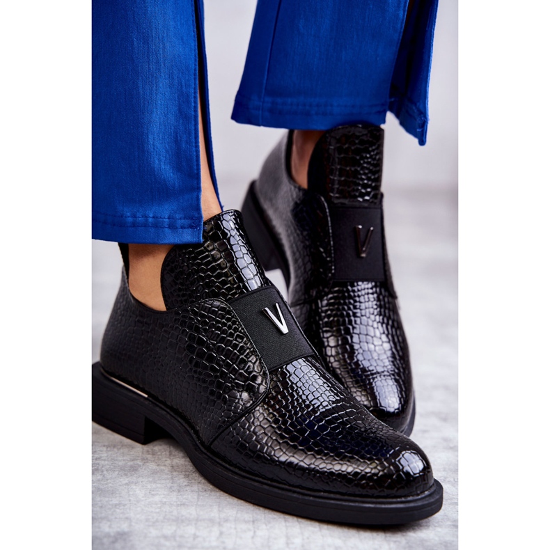 Vinceza Lacquered boots with cutouts on a flat heel Black Eunice 2