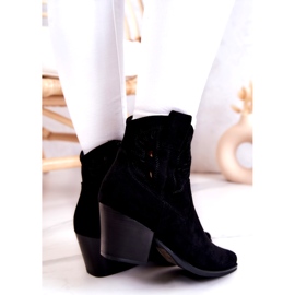 S.Barski Suede Women's Black Cowboy Boots Devon 4