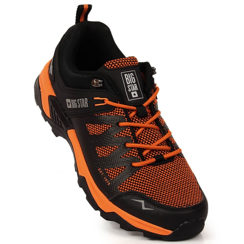 Men's black and orange Big Star trekking sports shoes 1 Men's black and orange Big Star trekking sports shoes 1
