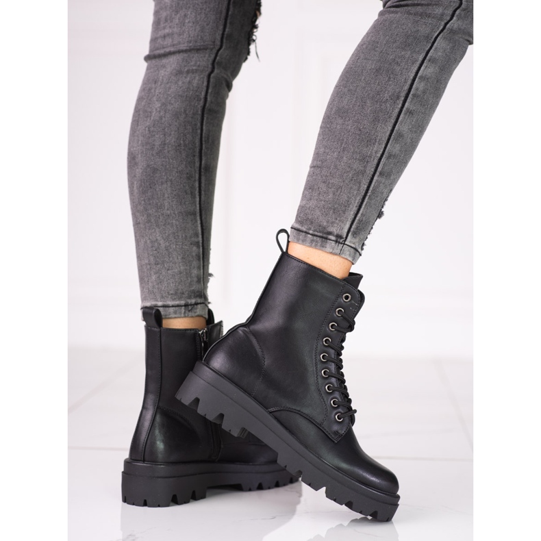 Black Shelovet lace-up boots for women 2 Black Shelovet lace-up boots for women 2