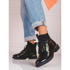 Elegant women's boots with Shelovet lacing black 1