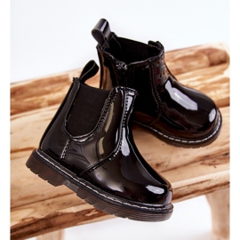 Children's Lacquered Warm Boots Black Porky 2