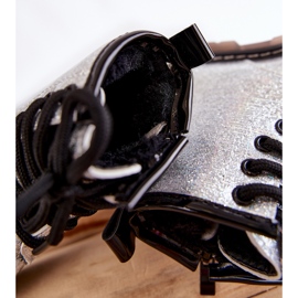 FR1 Children's Boots Warm With A Zipper Lacquered Silver Goopy 2