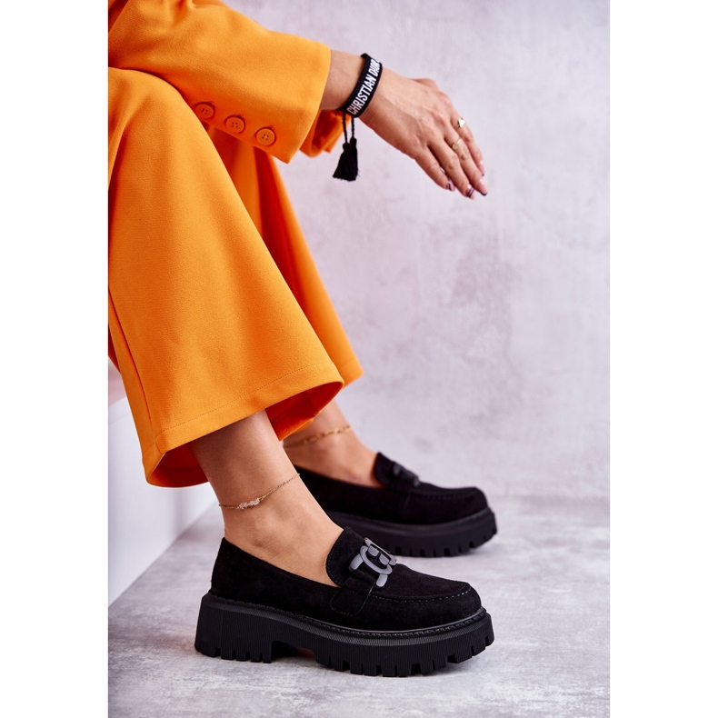 Women's Suede Shoes With Black Decoration 3