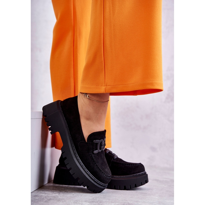 Women's Suede Shoes With Black Decoration 2