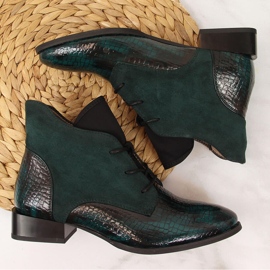 Women's boots insulated eco-snakeskin green Jezzi 4