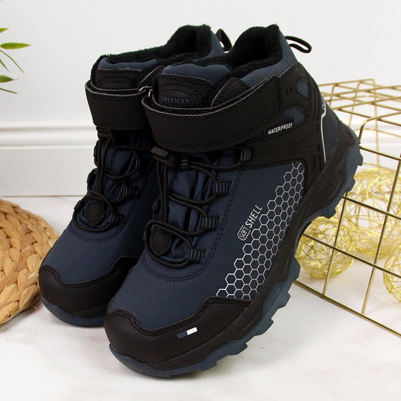 Boys' waterproof American Club navy blue snow boots 2