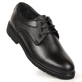 Black leather lace-up shoes for men Kingle 1 Black leather lace-up shoes for men Kingle 1