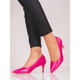 Pink women's pumps on a low Shelovet heel 1 Pink women's pumps on a low Shelovet heel 1