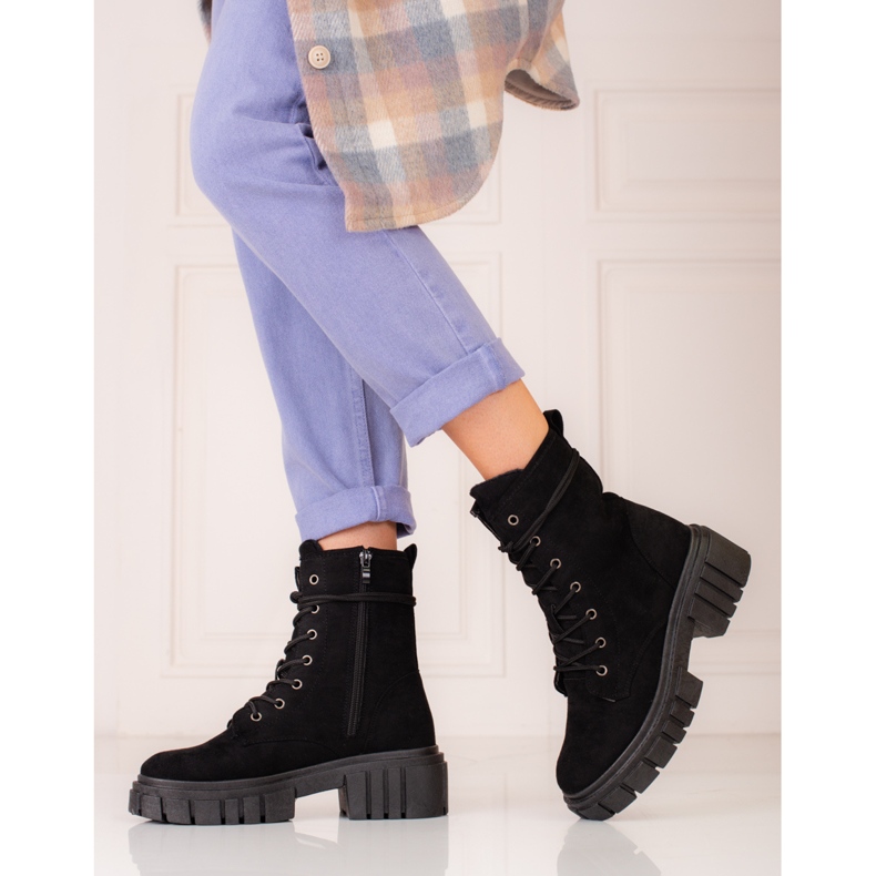 Shelovet black suede women's workwear 2