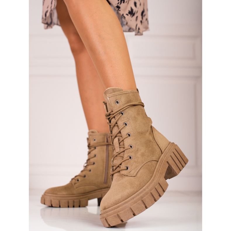 Beige suede women's Shelovet bags brown 1