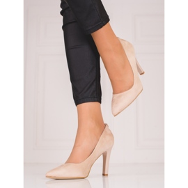 Women's pumps with high heels Shelovet beige 1