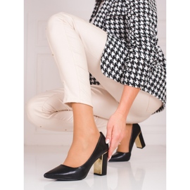 Ladies' black pumps on a high Shelovet post 2