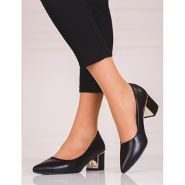 Ladies' black pumps on a low Shelovet post 1 Ladies' black pumps on a low Shelovet post 1