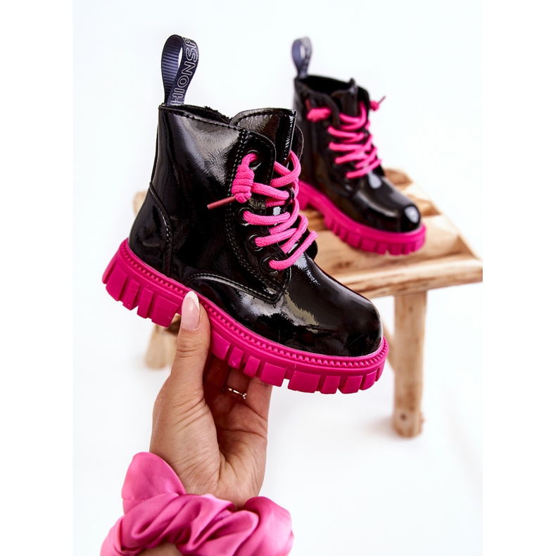 PA1 Lacquered Black and Pink Heidi Warm Boots 2 PA1 Lacquered Black and Pink Heidi Warm Boots 2