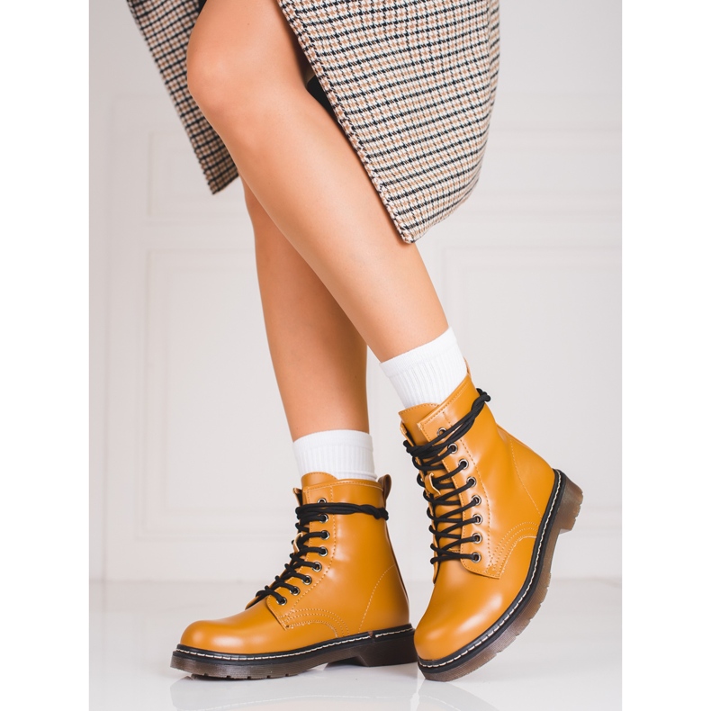 Lace-up Shelovet brown boots for women 1