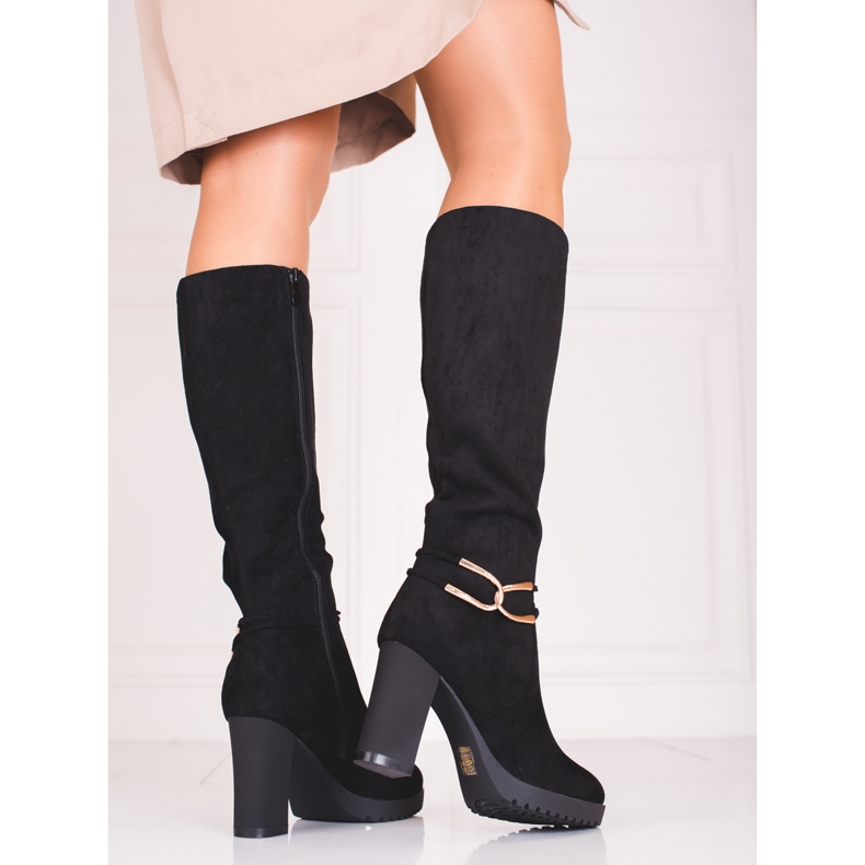 Women's boots on a high post Shelovet black 2