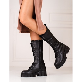 Lace-up high boots for women from Sokolski black 1